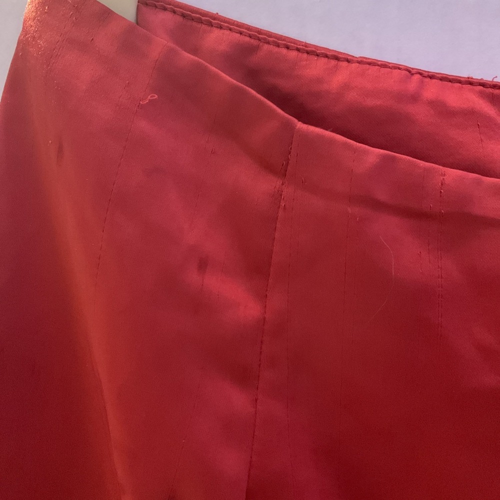 Princess Polly Red Satin Mini Skirt Women Size 8 Short High Waisted Party - Picture 2 of 9